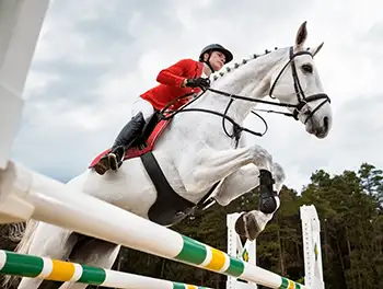 Reiterin bei der Prüfung für das Reitabzeichen