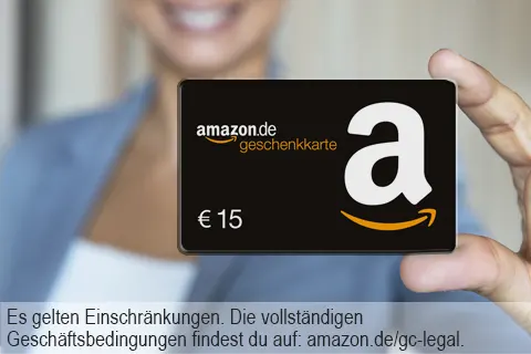 Frau mit 15 € Amazon Gutschein