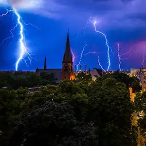 Gewitter über der Stadt