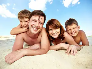 Familie am Strand