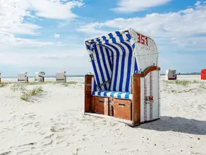 Liegestuhl auf der Insel Sylt